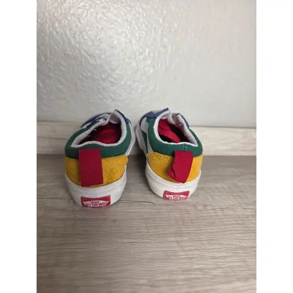 Vans Old Skool V Color-Block Skate Shoe - Baby / Toddler - Red / Blue - Picture 4 of 6